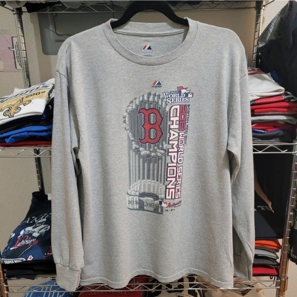 Boston Red Sox mens size L 2013 Champion Red Socks Longsleve tshirt - Picture 1 of 2